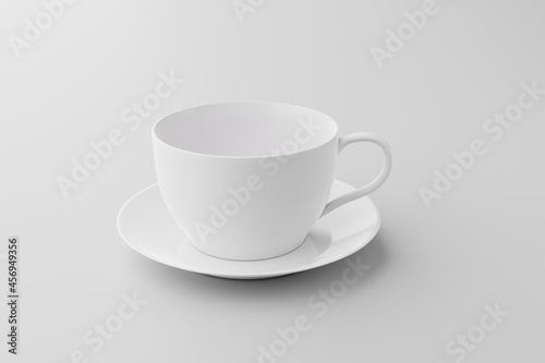 white and clean coffee cup on white background  3d illustration rendering