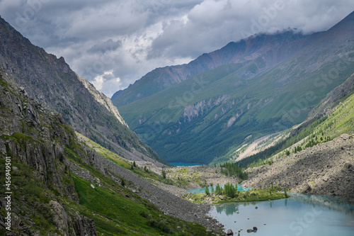 Blue water of a mountain lake. Beautiful mountain landscape. Shavlinsky lakes, Altai.  © river34