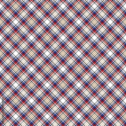Red Diagonal Plaid Tartan textured Seamless Pattern Design