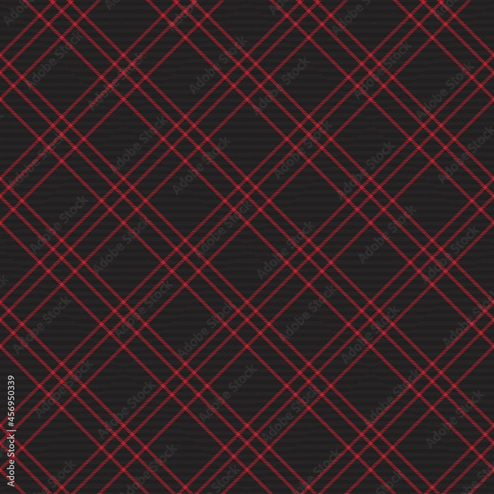 Naklejka premium Red Diagonal Plaid Tartan textured Seamless Pattern Design