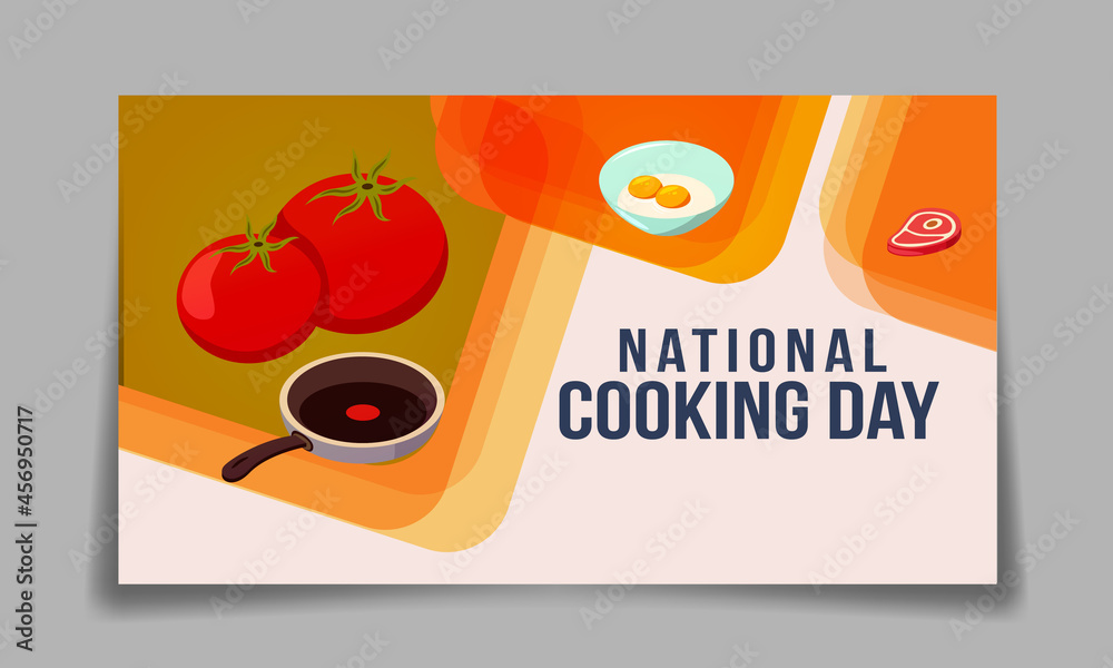 National Cooking Day Social Media Post Background Design.National