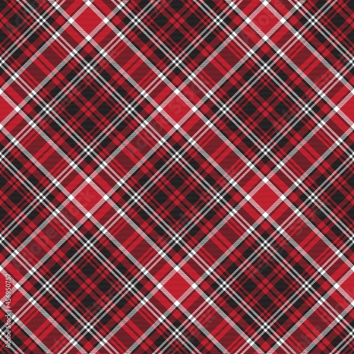 Red Diagonal Plaid Tartan textured Seamless Pattern Design