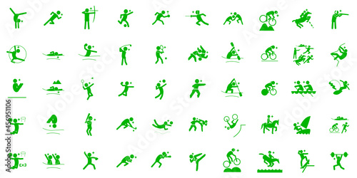 Summer sport pictogram Light green No frame スポーツ ピクトグラム,緑,枠なし,SVG