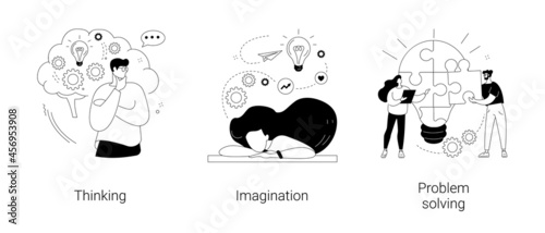 Brain activity abstract concept vector illustrations.