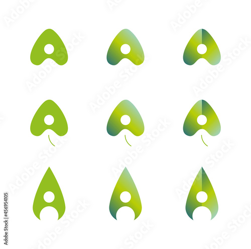 Initial modern Ayurveda creative letter company logo A logotypes in a shape of leaf and person