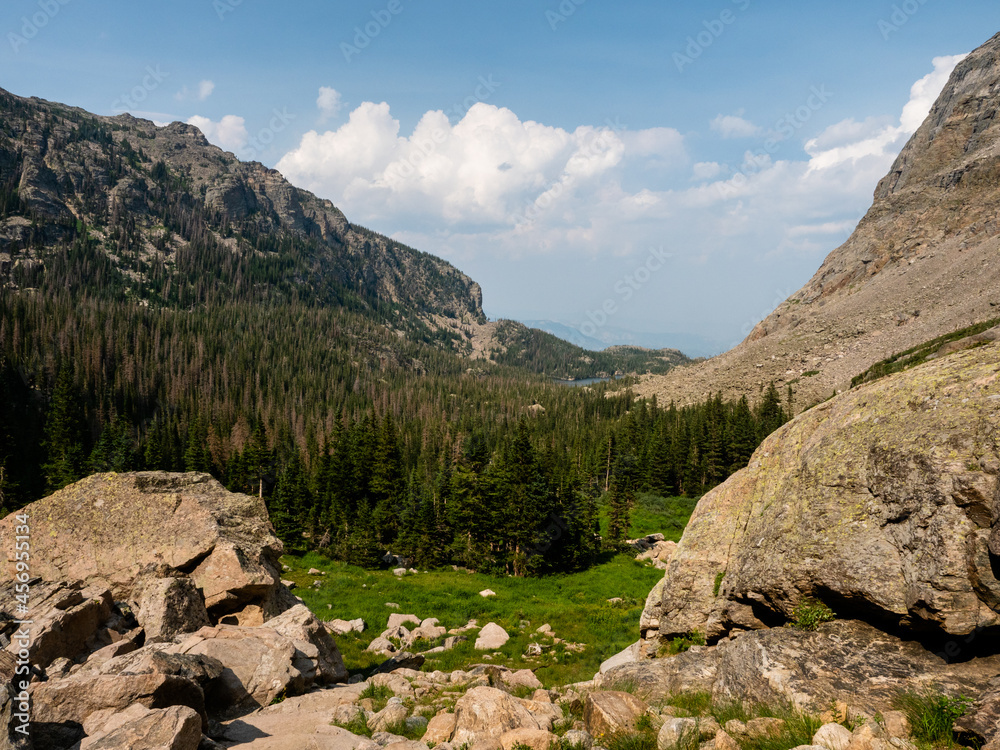 Fototapeta premium Rocky landscape at glacial layer of the mountains.