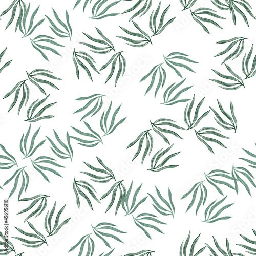 summer tropical leaves semless pattern. Abstract tropic leaf © smth.design
