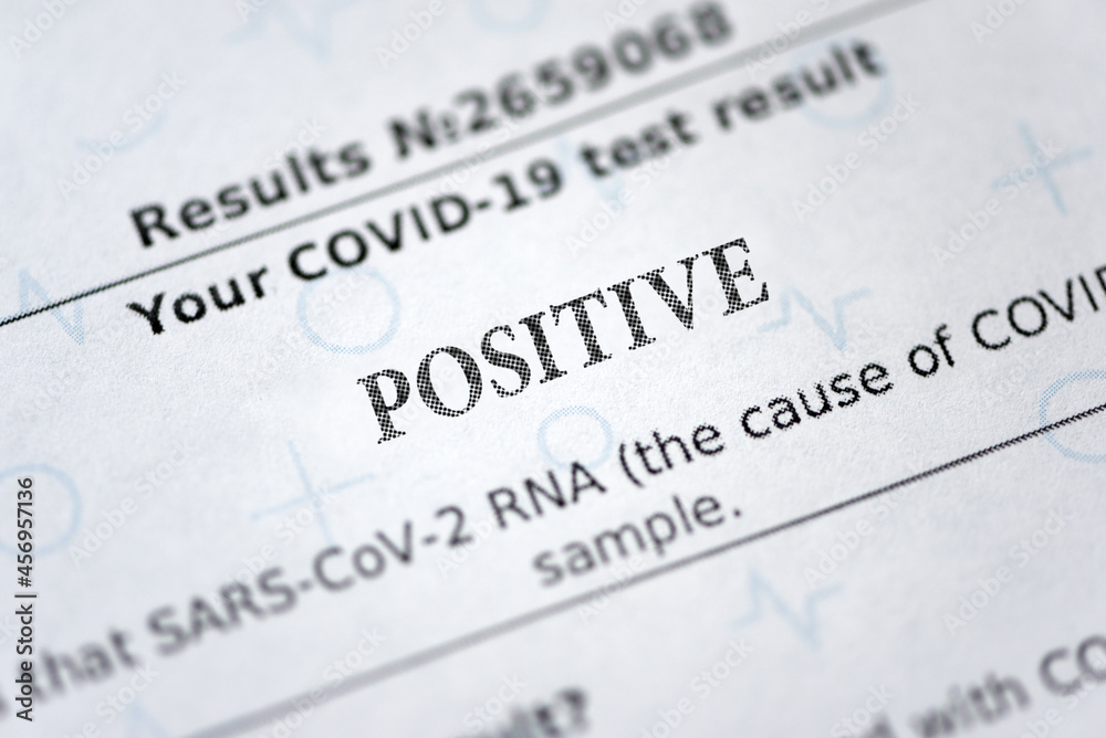 Laboratory report with positive test result by using rapid test device for COVID-19
