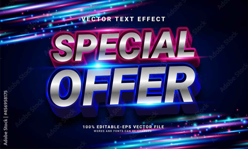 Special offer 3D text effect, editable text style and suitable for promotion sales Special offer 3D text effect, editable text style and suitable for promotion sales