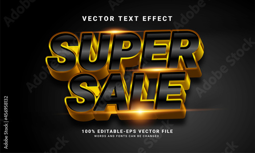 Super sale 3D text effect, editable text style and suitable for promotion sales