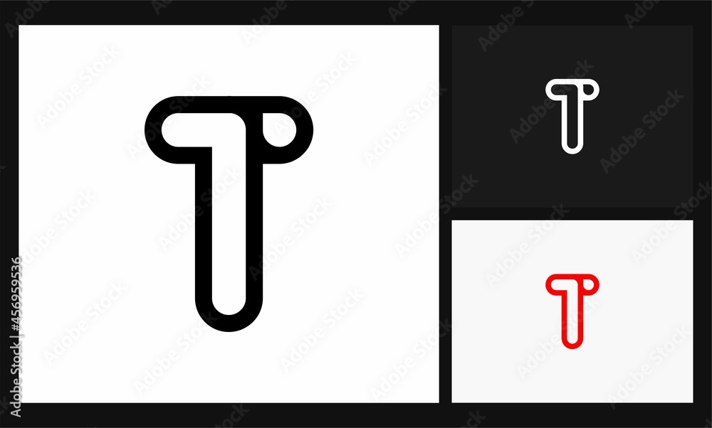 letter T simple concept design circle log letter T simple concept design circle log