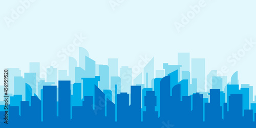 Abstract city landscape.Drawing of skyscrapers  buildings.Vector illustration.