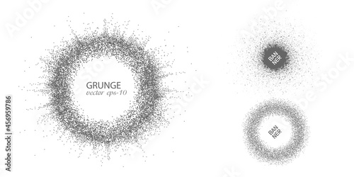 Blast out of dots .Set of frames from grunge dots.Abstract background.Vector illustration.