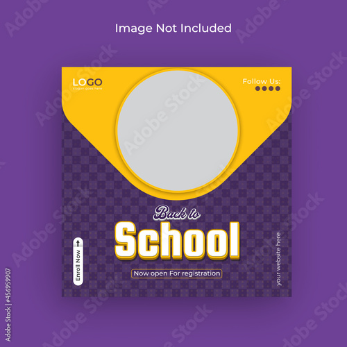 School admission social media and web banner, flyer, facebook cover photo template 