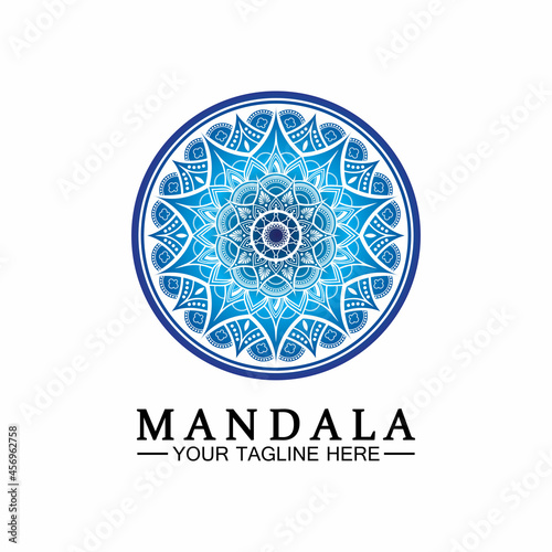 Circle pattern petal Flower Mandala Vector logo template illustration. Colorful template for spiritual retreat or yoga studio,Ornamental business cards,vintage luxury, ornamental decoration