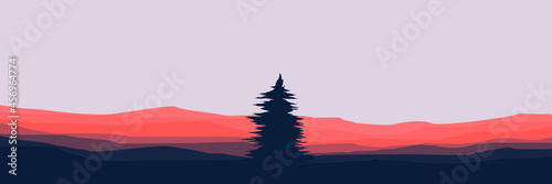 landscape mountain scenery vector illustration for pattern background  wallpaper  background template  and backdrop design 