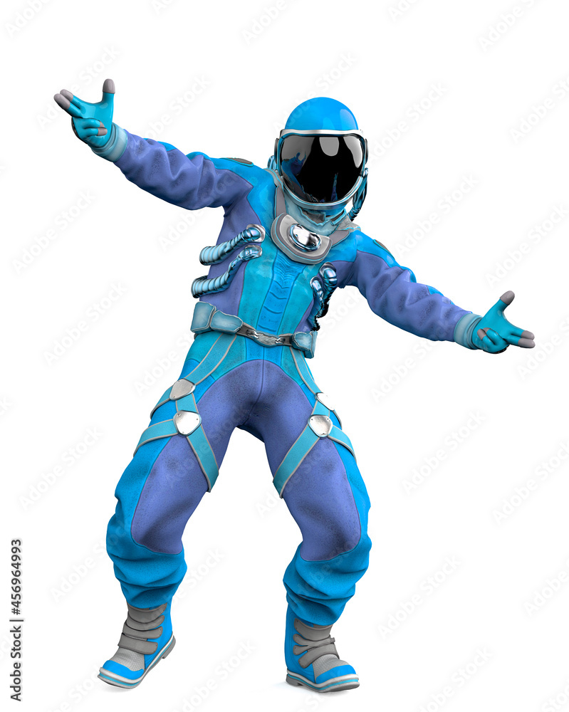 american astronaut is doing a gangster pose front view american astronaut is doing a gangster pose front view