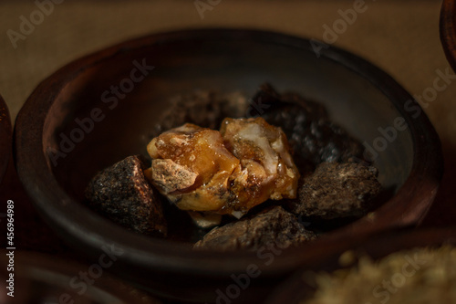 Benzoin Resin (kemenyan) in traditional pot