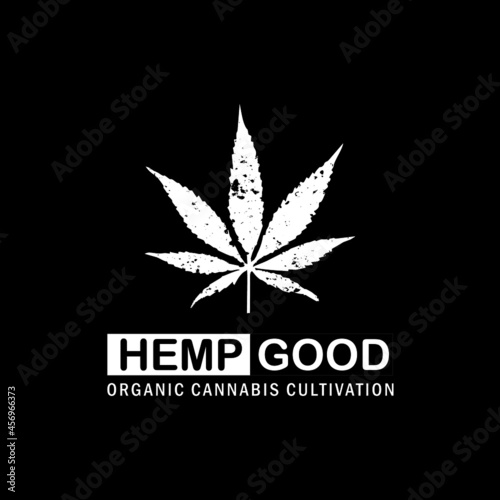 Vintage retro cbd cannabis marijuana hemp leaf farm cultivation logo design