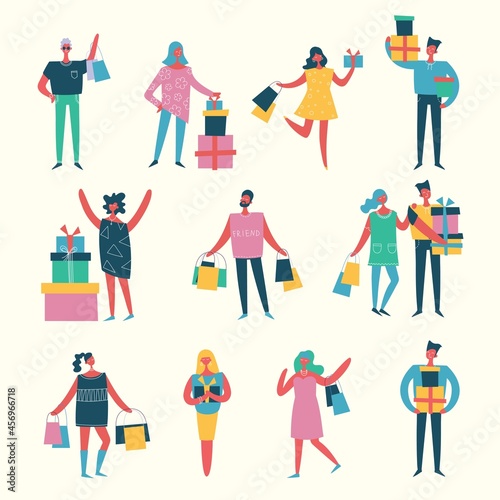 Vector illustration in a flat style of different activities people