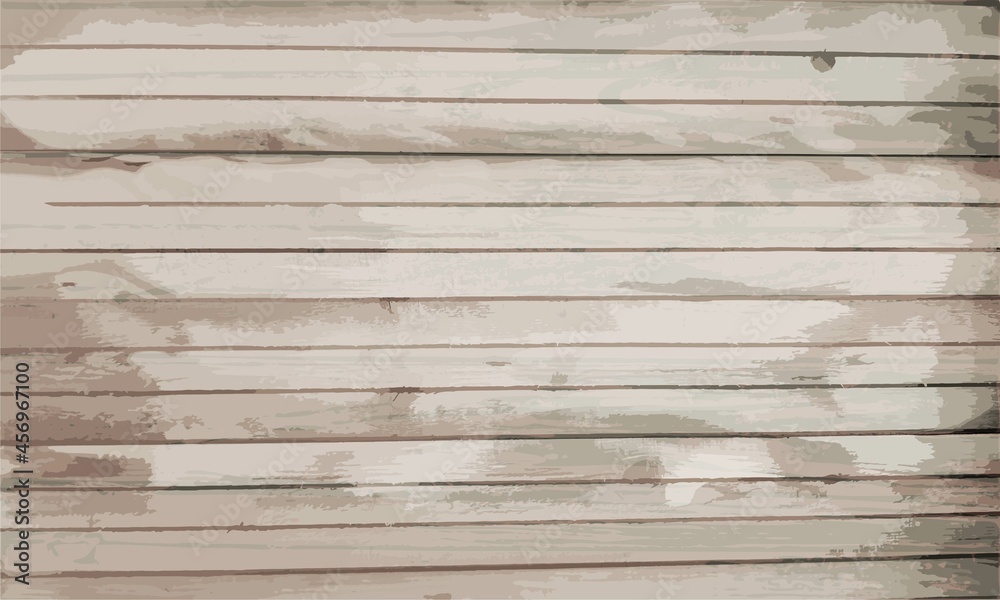 Obraz premium Light brown natural wood texture. The horizontal arrangement of the boards. Old shabby wood. Rectangular vector illustration. Use as a background, basis, basis for text, illustrations, advertising.