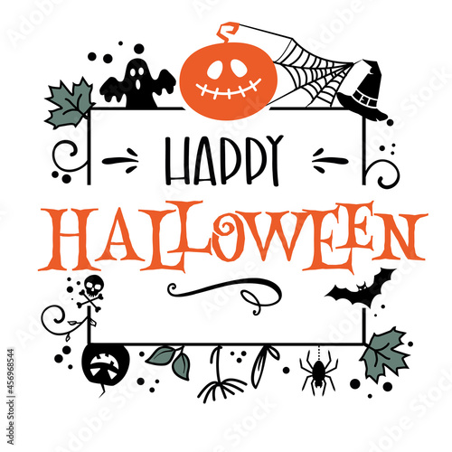 Happy Halloween laughing pumpkin Vector Illustration concept