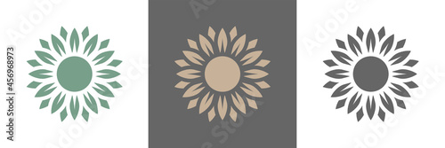 Sonnenblume Vektor Logos naturfarben