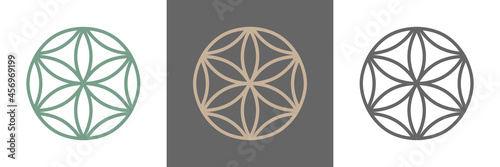 Blume des Lebens Vektor Logos naturfarben