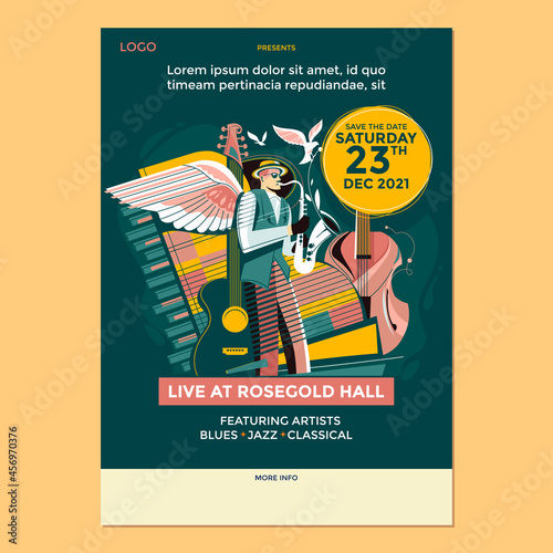 Photography Jazz Music Concert Poster Template for Christmas Season