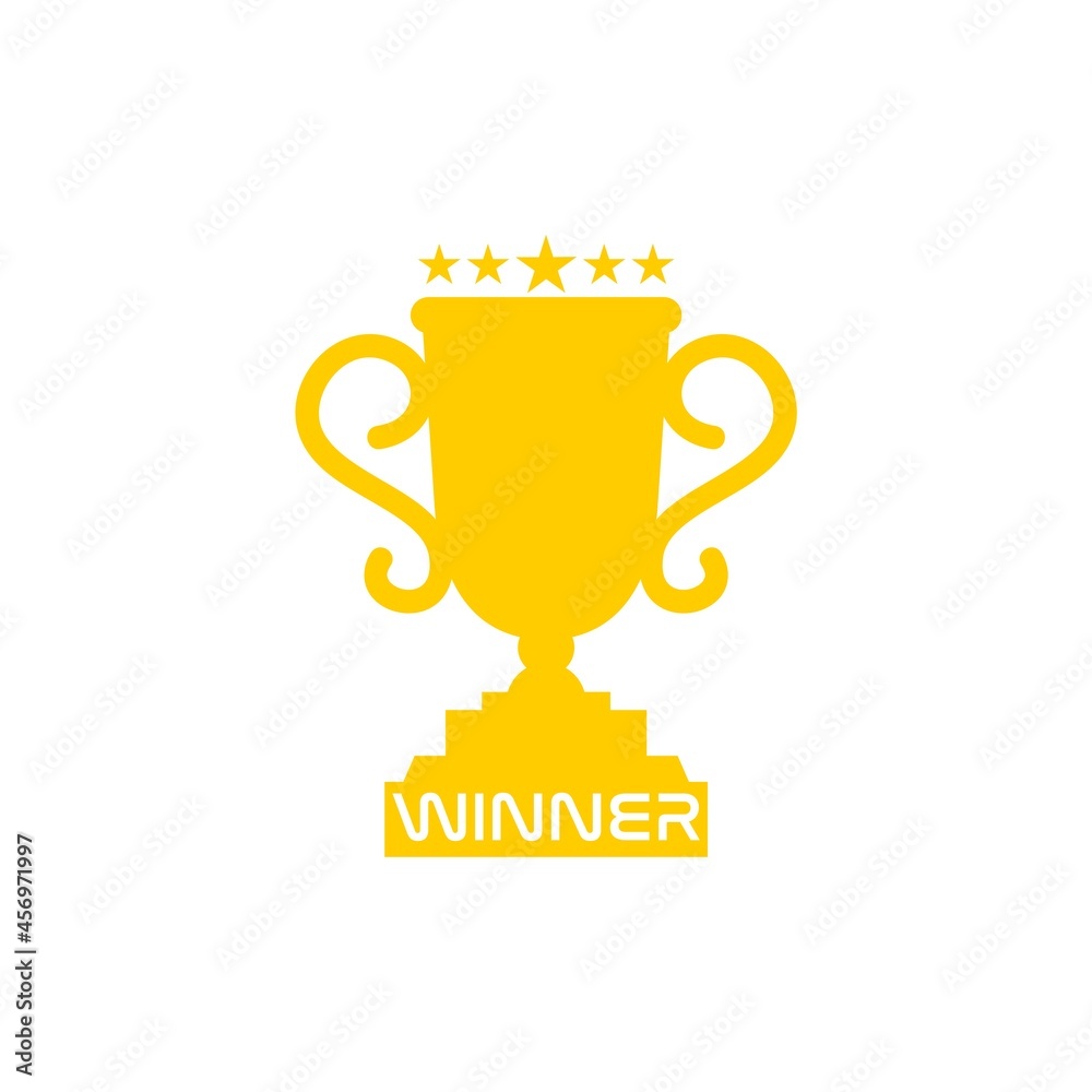 Gold trophy icon isolated on white background Gold trophy icon isolated on white background