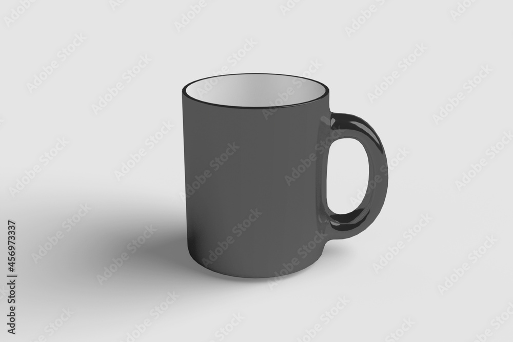 Realistic Black Mug Illustration for Branding Mockup. 3D Render. Realistic Black Mug Illustration for Branding Mockup. 3D Render.