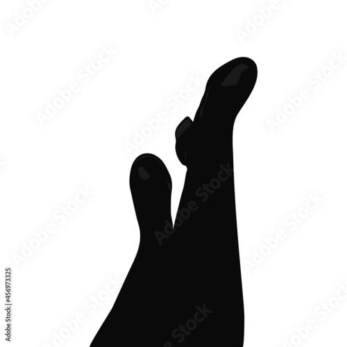 Women's boots top view. Vector template.