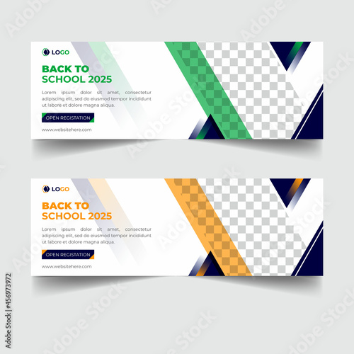 Creative Cover Photo or email signature or Banner Design For Back to School  Template,  banner, poster, social media post design template, back to school ads design, back to school cover photo banner