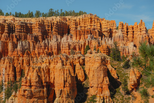Red rock sandstone spires in Bryce Canyon National Park, Utah