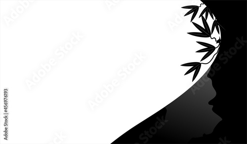 Black bamboo leaf background. Creative illustration, attractive and modern abstract background. Textures to complement your business or design needs