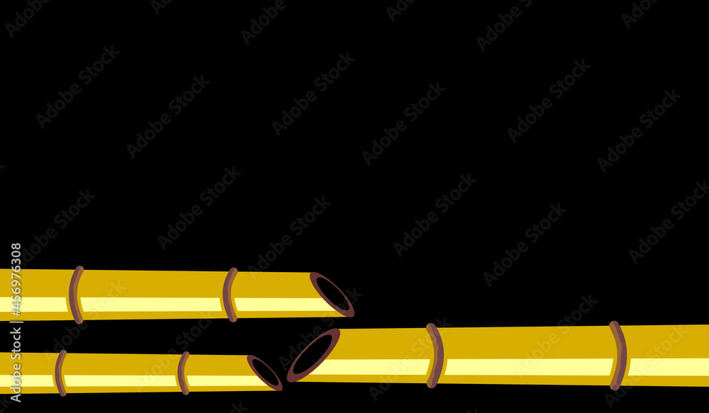 Fototapeta premium Black background and three pointed bamboo. Creative illustration, attractive and modern abstract background. Textures to complement your business or design needs