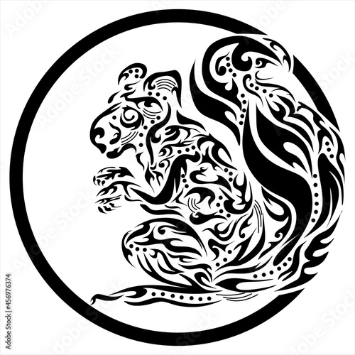 Wallpaper Mural squirrel in ornament and circle. Vector illustration of tribal animals and cool abstract elements Torontodigital.ca