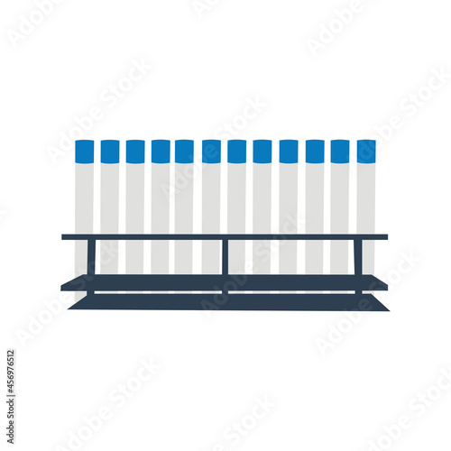 Color glass of test tube set flat style icon. Simple editable eps vector usable for web and print items.