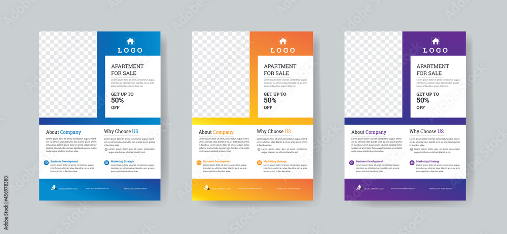 Corporate business flyer template vector design, Flyer template geometric shape used for business layout design template 