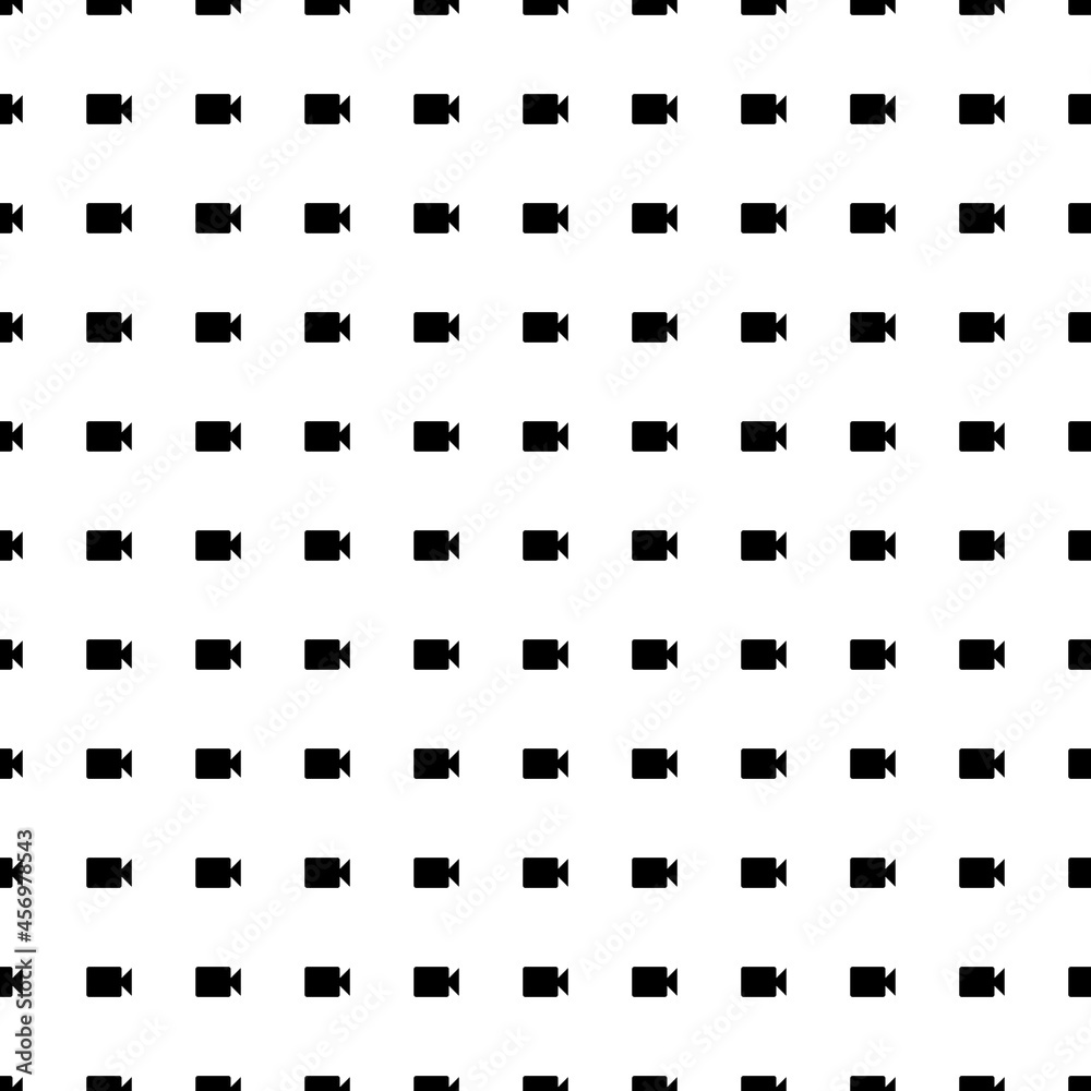 Square seamless background pattern from geometric shapes. The pattern is evenly filled with big black video camera symbols. Vector illustration on white background Square seamless background pattern from geometric shapes. The pattern is evenly filled with big black video camera symbols. Vector illustration on white background