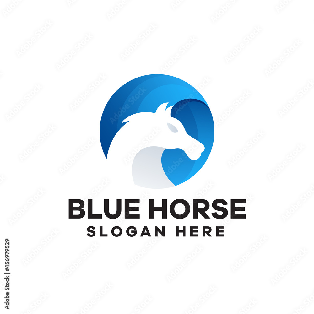 Horse Gradient Logo Design Horse Gradient Logo Design