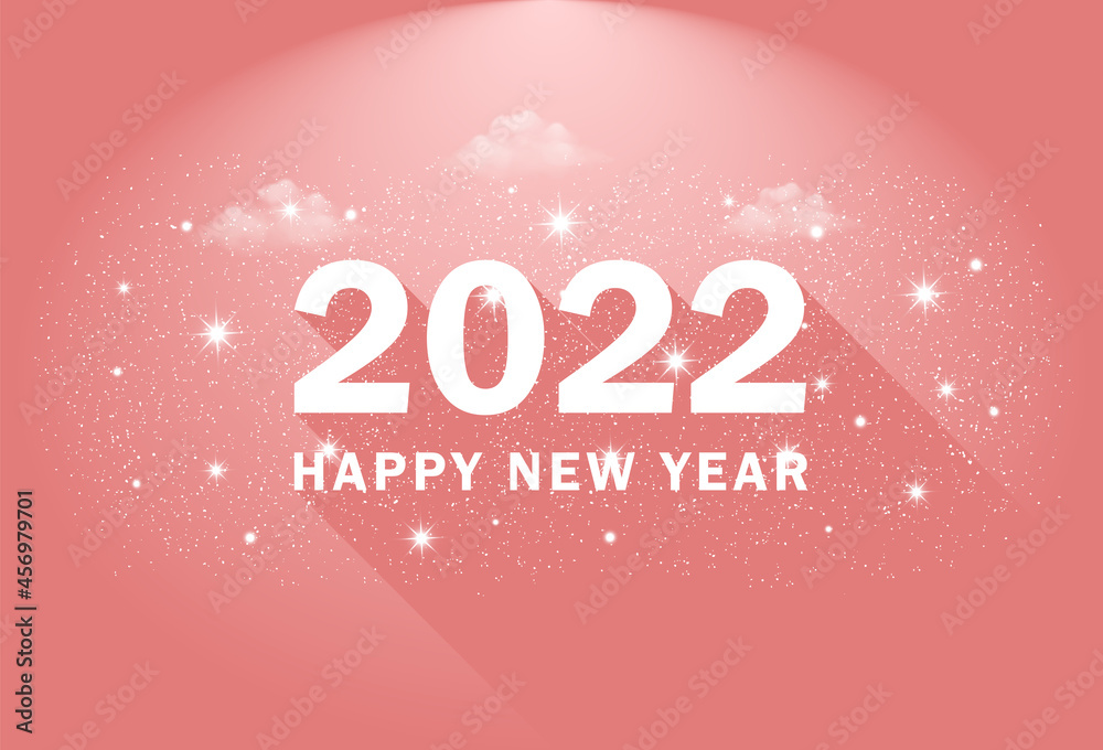 Happy New Year 2022 Background Template. Holiday Vector Illustration. 2022 Background Festive Poster or Banner Design. Modern Happy New Year Background