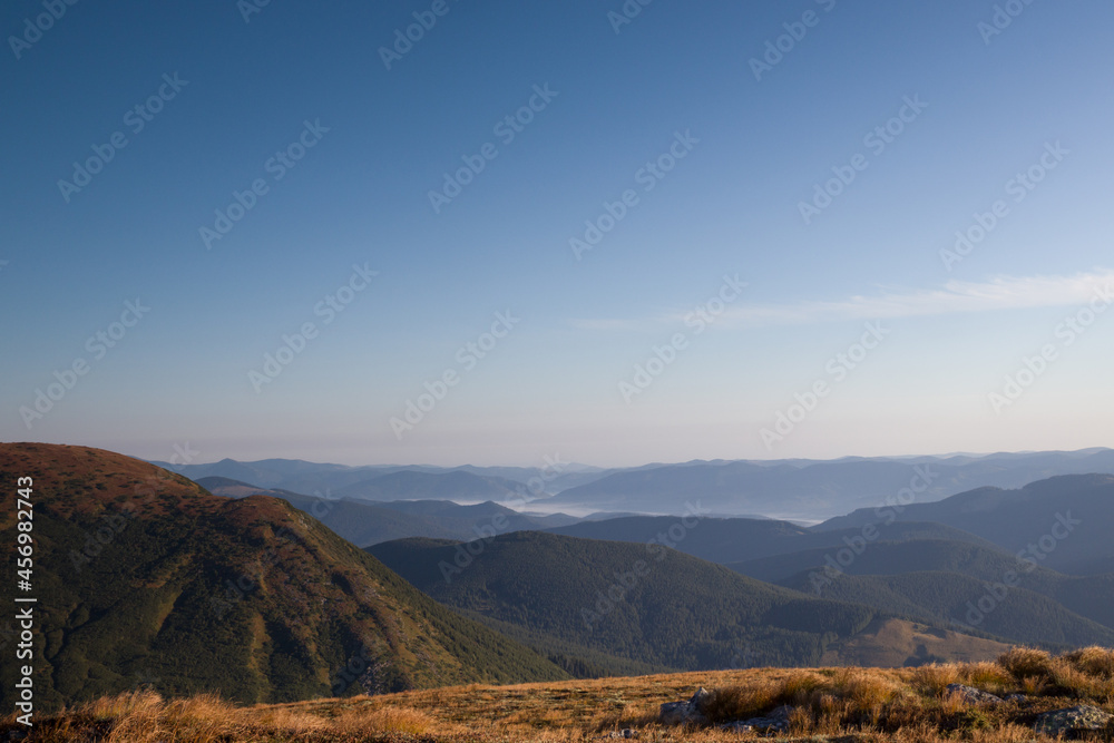 morning sun over the mountains