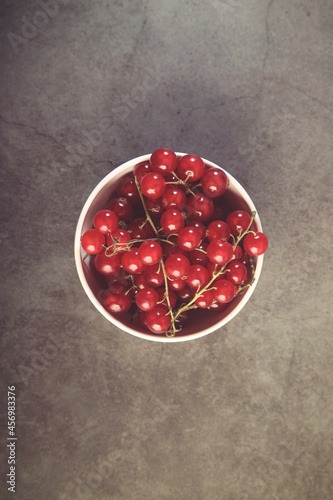 Fresh Red currant berries in bowl
