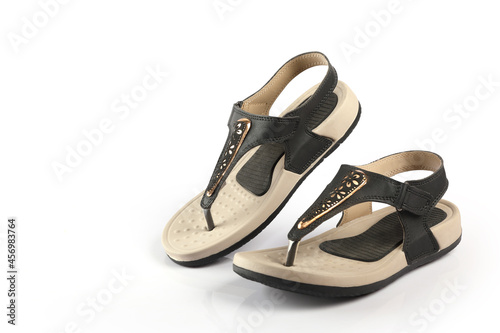 Indian made Ladies Sandals on white background 