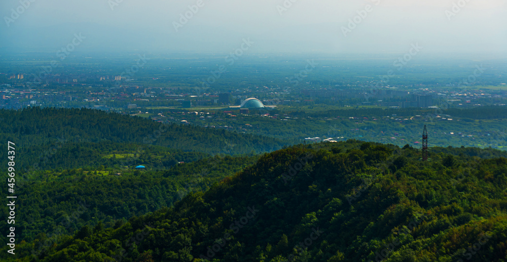 Fototapeta premium SATAPLIA, KUTAISI, GEORGIA: Beautiful view from the observation deck of the surroundings and the city of Kutaisi.