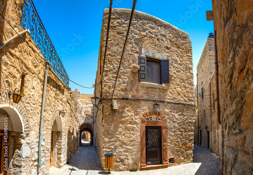 Medieval village of Mesta is one of the main mastihochoria villages, Chios island, Greece. photo