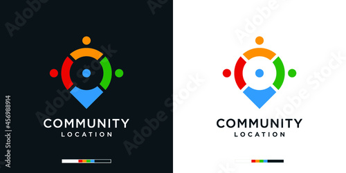 Community location logo design template