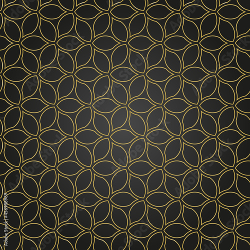 Floral vector ornament. Seamless abstract classic background with golden leaves. Pattern with repeating floral elements. Ornament for fabric  wallpaper and packaging