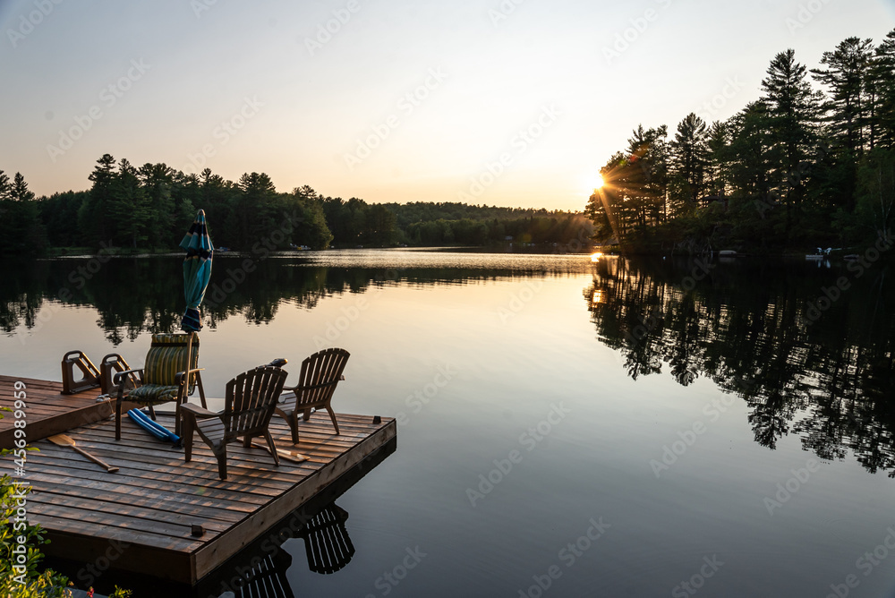 sunset on the lake